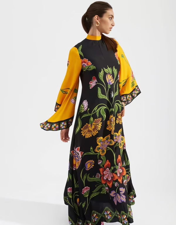 VITTORIA™ | FLORAL HIGH-NECK BOHO MAXI DRESS