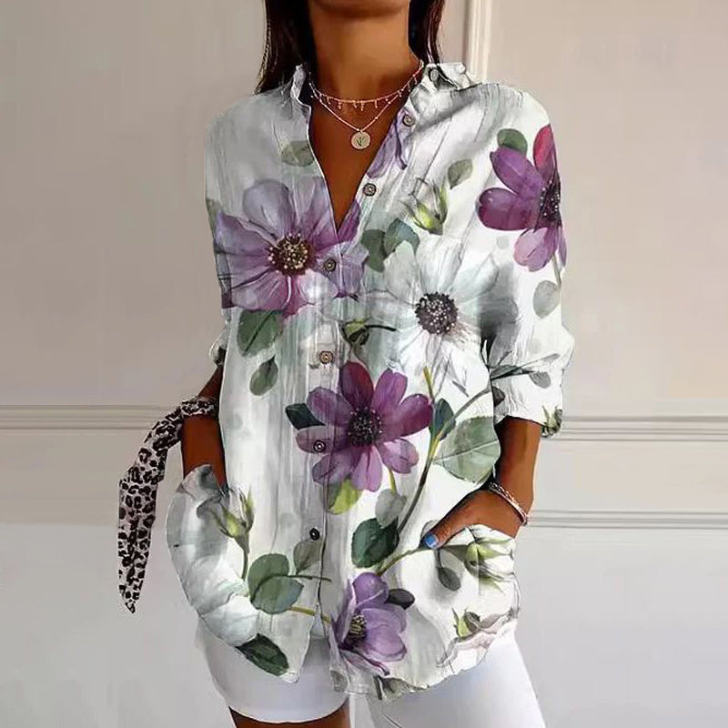 EMMA - Vintage Floral Print Blouse