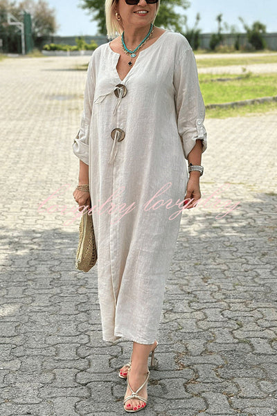 Amara | Button V-Neck Maxi
