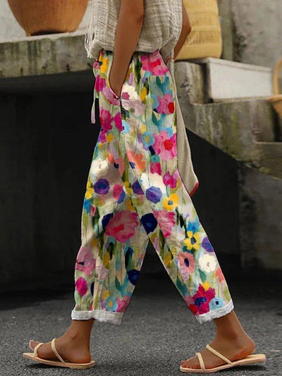 JOANA - Attractive Print Side Pocket Pants
