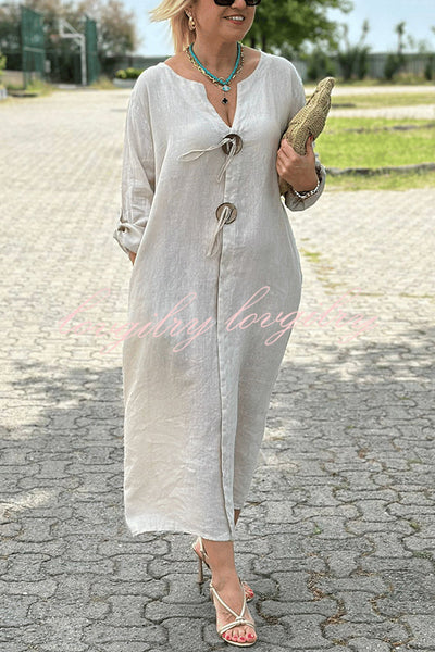 Amara | Button V-Neck Maxi