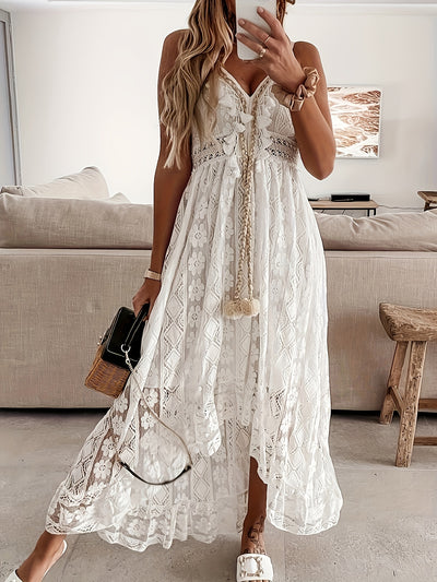 EMMA – LUXE LACE FLOWY MIDI DRESS 🤍✨