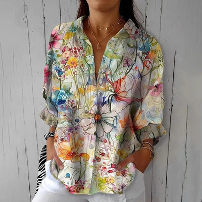 EMMA - Vintage Floral Print Blouse