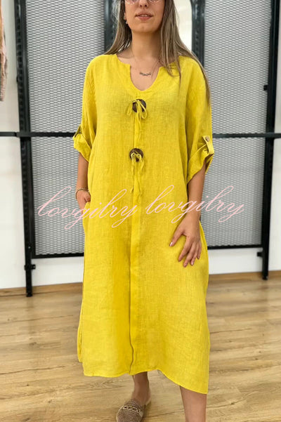 Amara | Button V-Neck Maxi