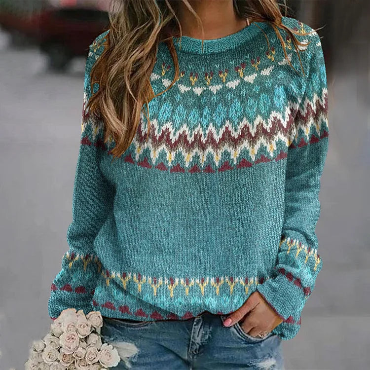 Siena™ | Retro jumper with wave pattern