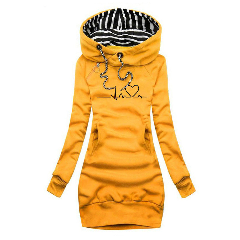 Mieke™ | Hoodie-jurk met hartslagprint