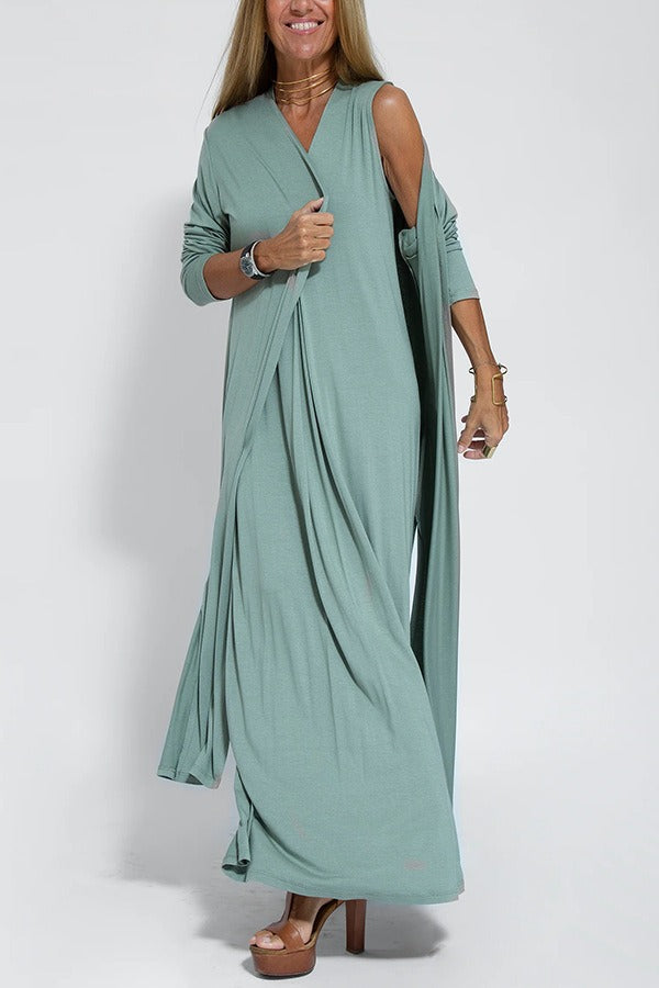 Lyvazza™ - Elegant long dress + matching cardigan FREE