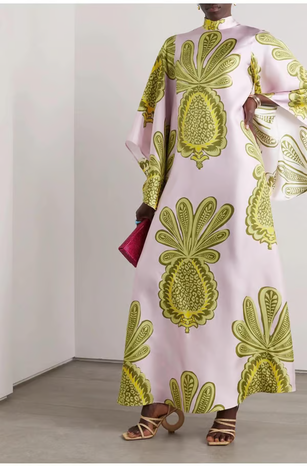 LEONA™ | BOLD FLORAL HIGH-NECK MAXI DRESS