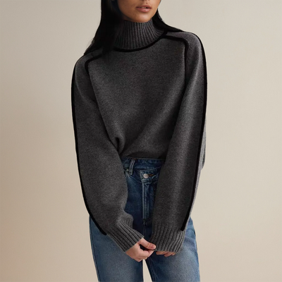 Koryn™ - Luxury Turtleneck with Contrasting Details