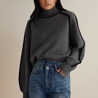 Koryn™ - Luxury Turtleneck with Contrasting Details