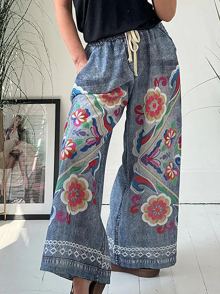 ISABEL – BOHO FLORAL PRINT WIDE-LEG TROUSERS 🌸✨