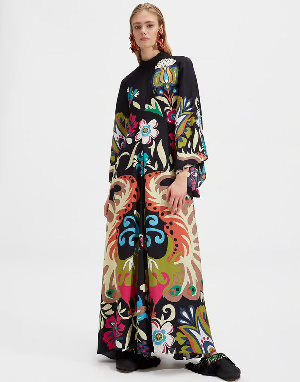 RAFAELA™ | BOLD PRINT HIGH-NECK BOHO MAXI DRESS