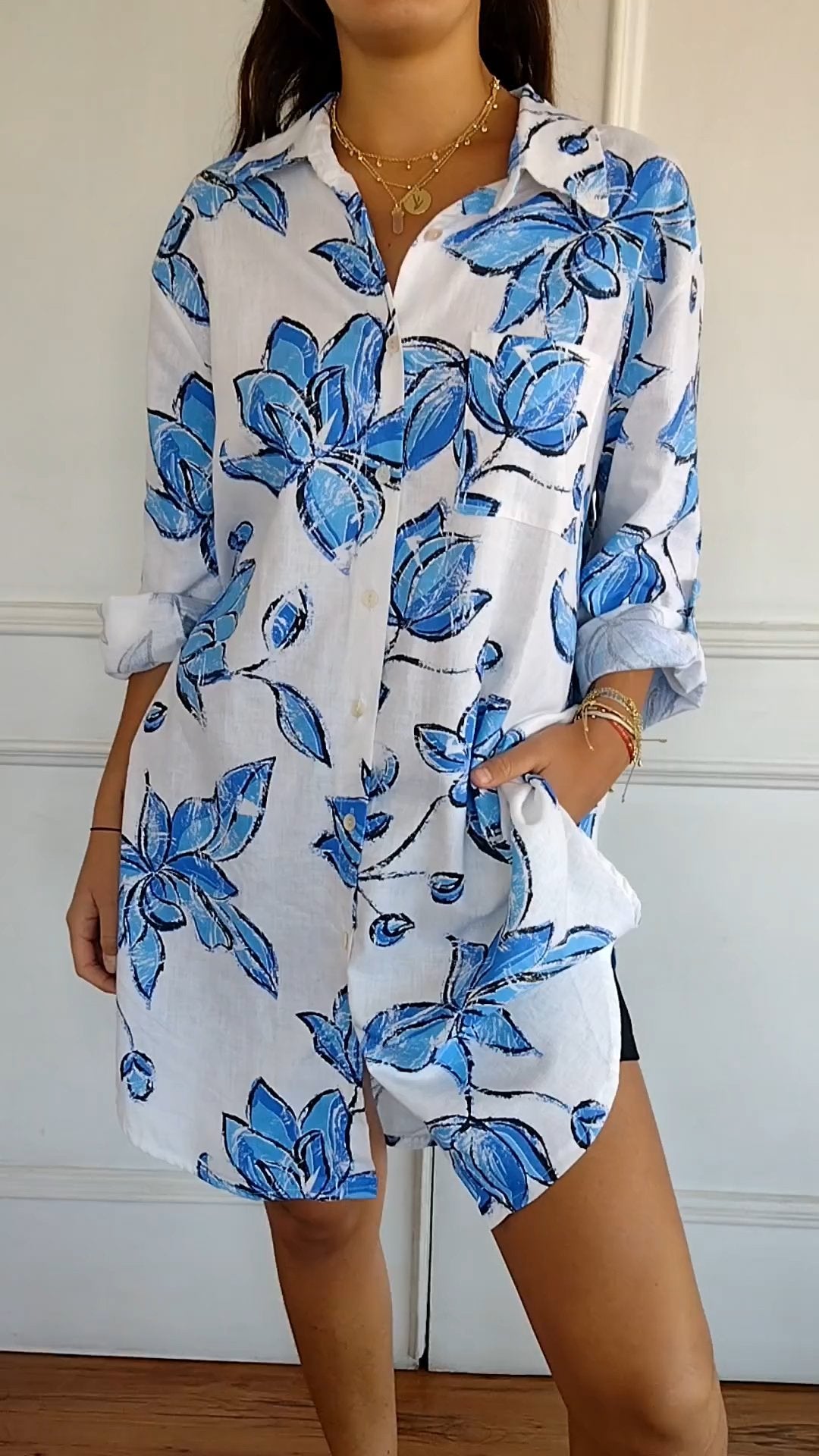 Emma | Elegant Printed Shirt Dress