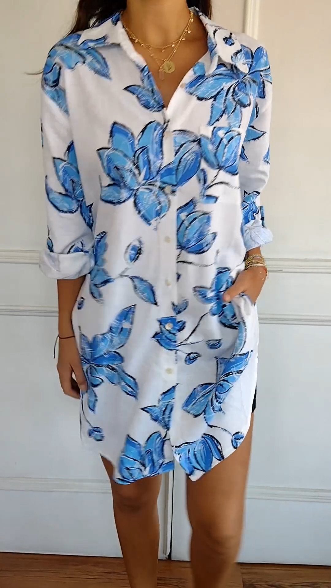 Emma | Elegant Printed Shirt Dress